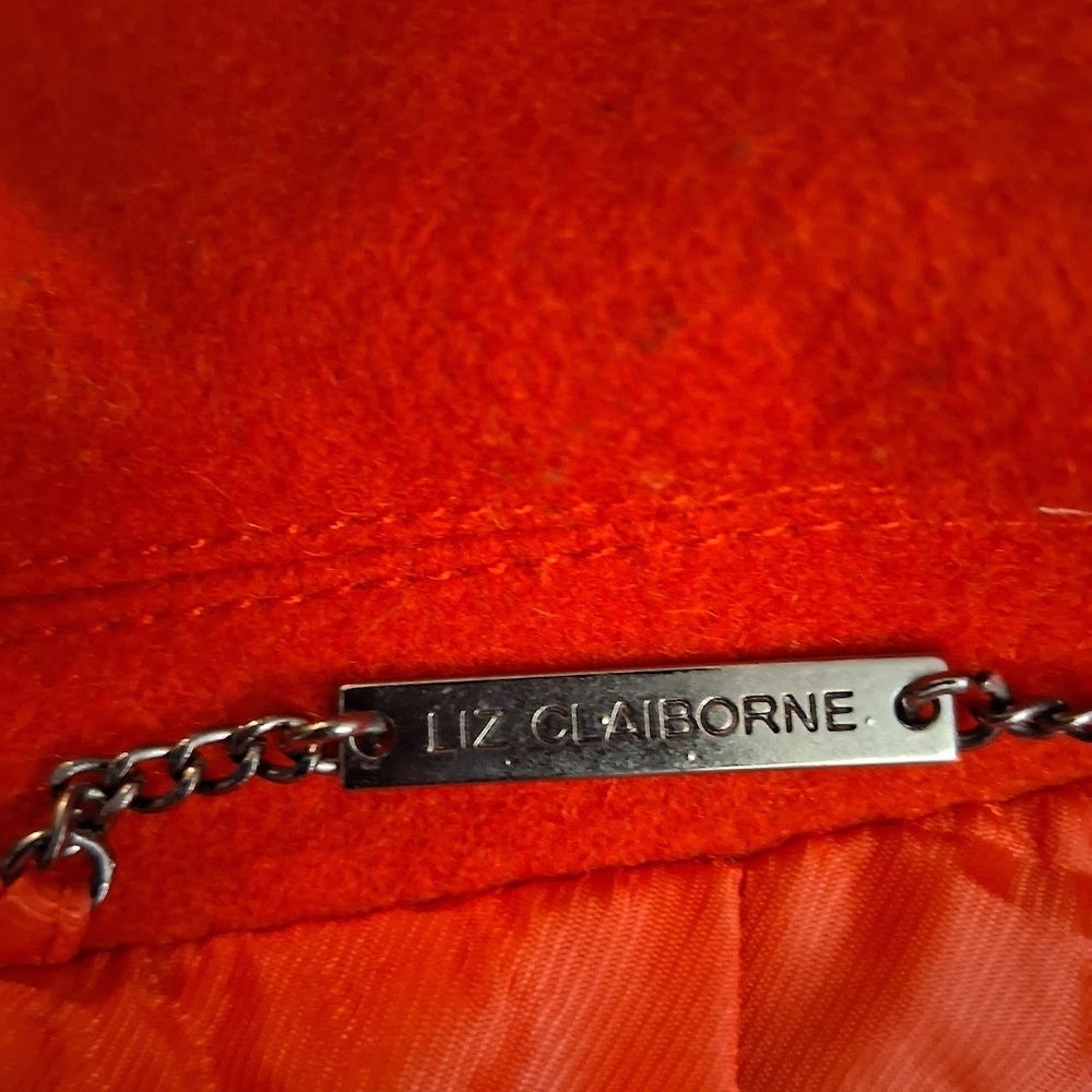 Liz Claiborne Bold Red Wool Coat - Picture 2 of 9
